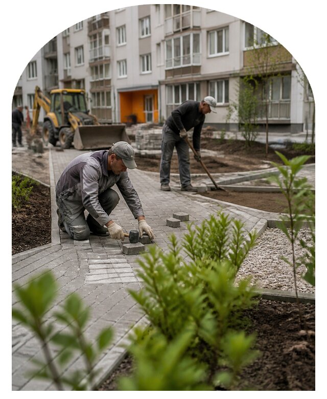 Благоустройство двора многоквартирного дома в Борзе